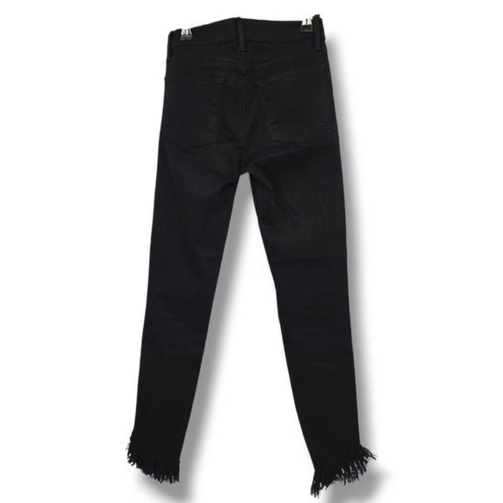 FRAME‎ Le High Skinny Jeans Black High Rise Frayed Hem Denim Size 25 - Picture 2 of 15